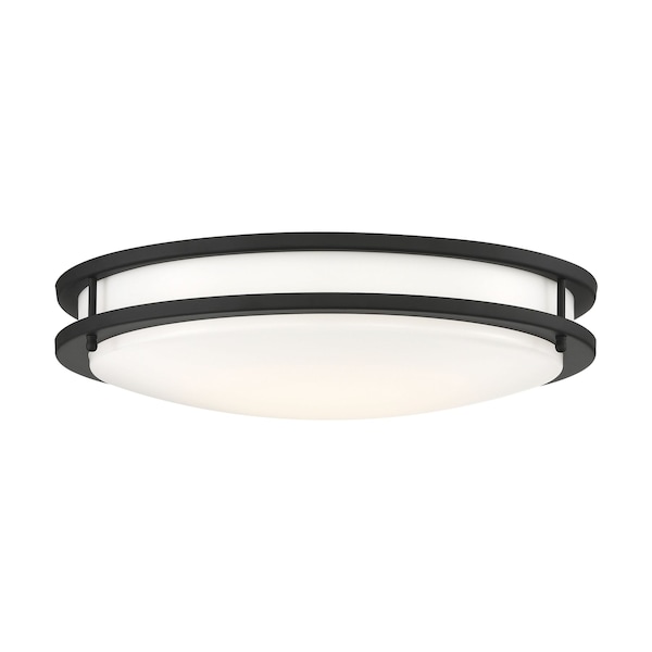 Glamour LED 17 In. Flush Mount - Black - CCT Select 3/4/5K